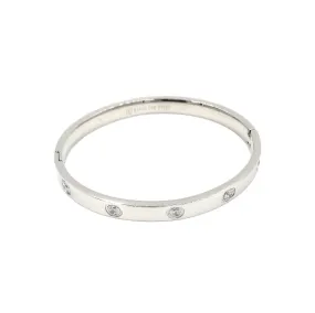 Ashley Gold Stainless Steel Bangle Bracelet With CZ'S