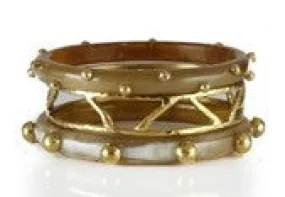 Ashley Pittman Mwundo Bangle Set Light Horn