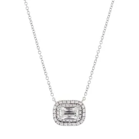 Ashoka Diamond Double Halo Pendant Necklace