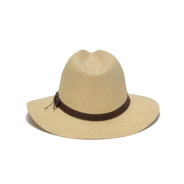 Austral Hats - Beige Wide Brim Panama Hat with Brown Band