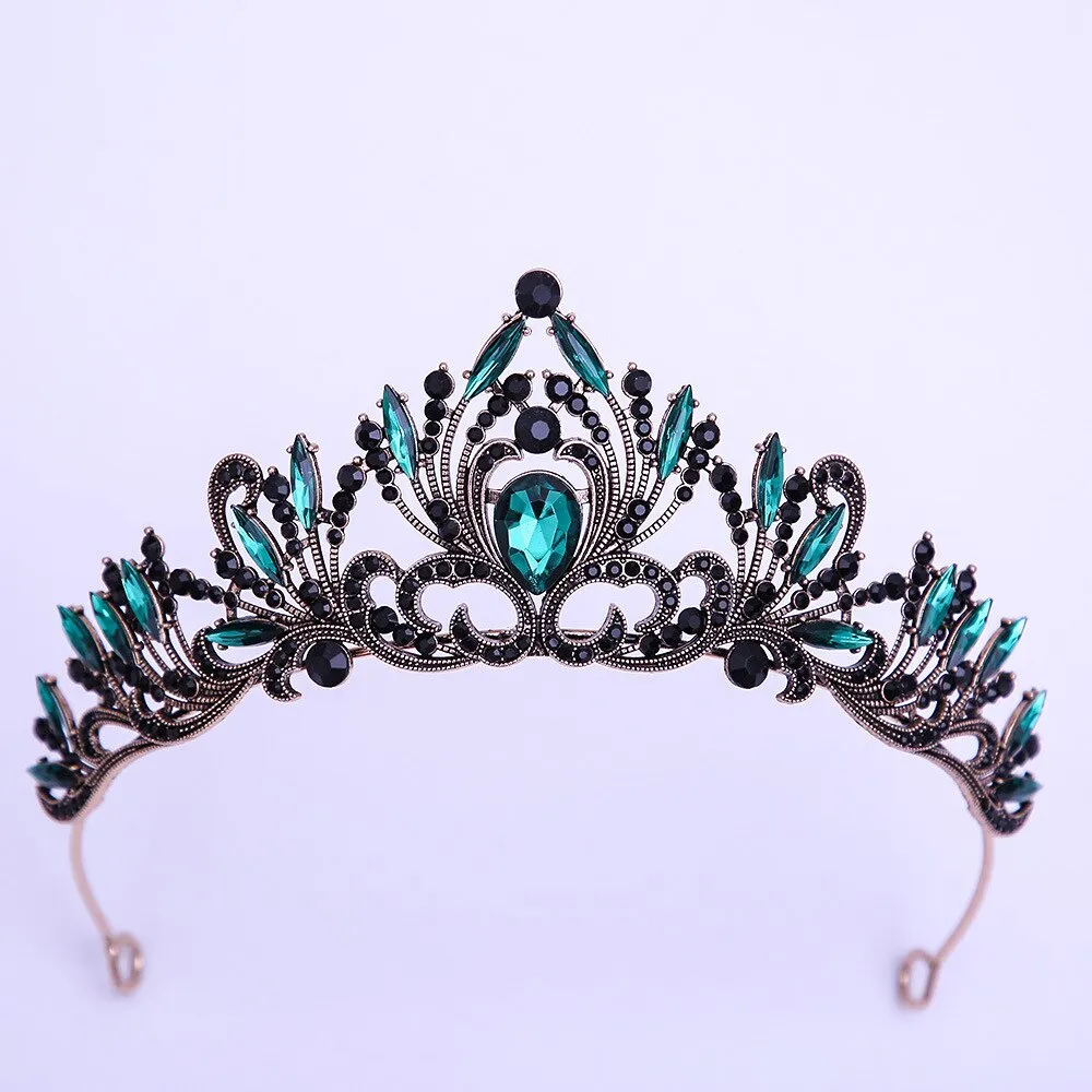 Baroque Crystal Tiara Crown Hair Jewelry Accessories