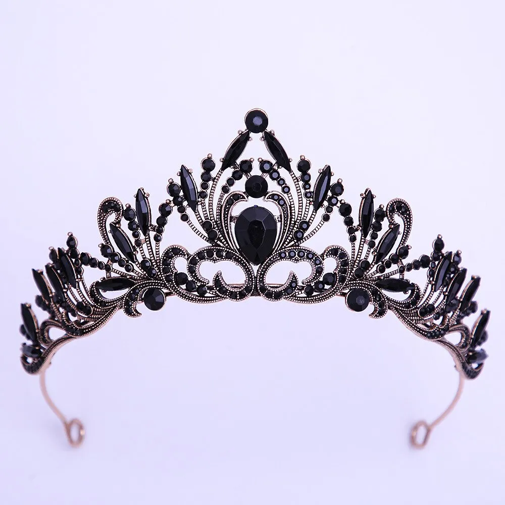 Baroque Crystal Tiara Crown Hair Jewelry Accessories