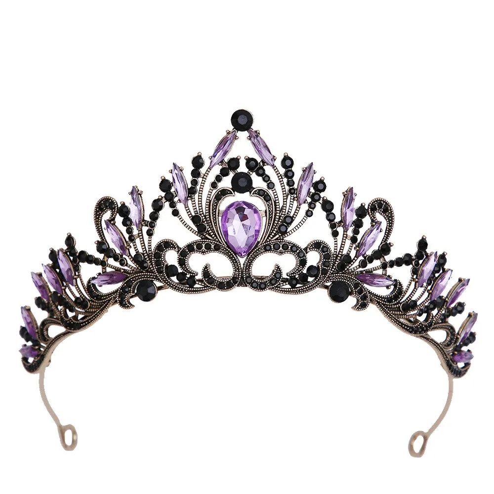 Baroque Crystal Tiara Crown Hair Jewelry Accessories