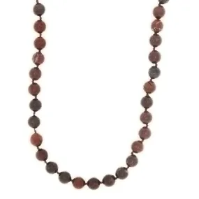 BEADED GEMSTONE BRECCIATED JASPER ROUND NECKLACE