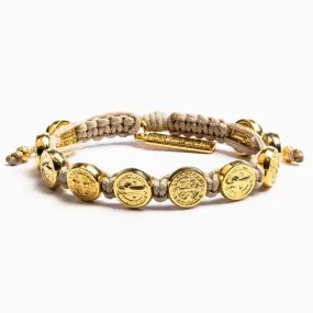 Benedictine Blessing Bracelet in Gold Medal