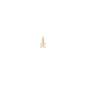 Birthstone Charm | Gold & White Topaz