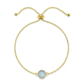 Birthstone Solitaire Bracelet- March Aquamarine