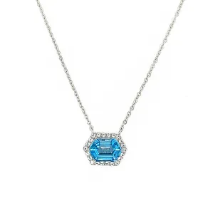 Blue and White Topaz Necklace