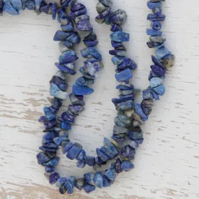 Blue Ridge Lapis Lazuli Beaded Long Necklace from Brazil