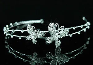 Bride / Flower Girl Butterfly Crystal Headband Tiara XT1318