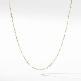 Cable Collectibles Bead and Chain Necklace in 18K Yellow Gold with Pearls