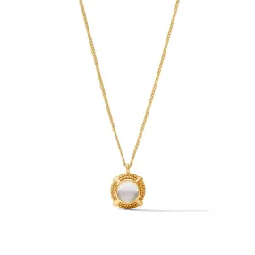 Cabochon Solitaire Necklace - Clear Crystal