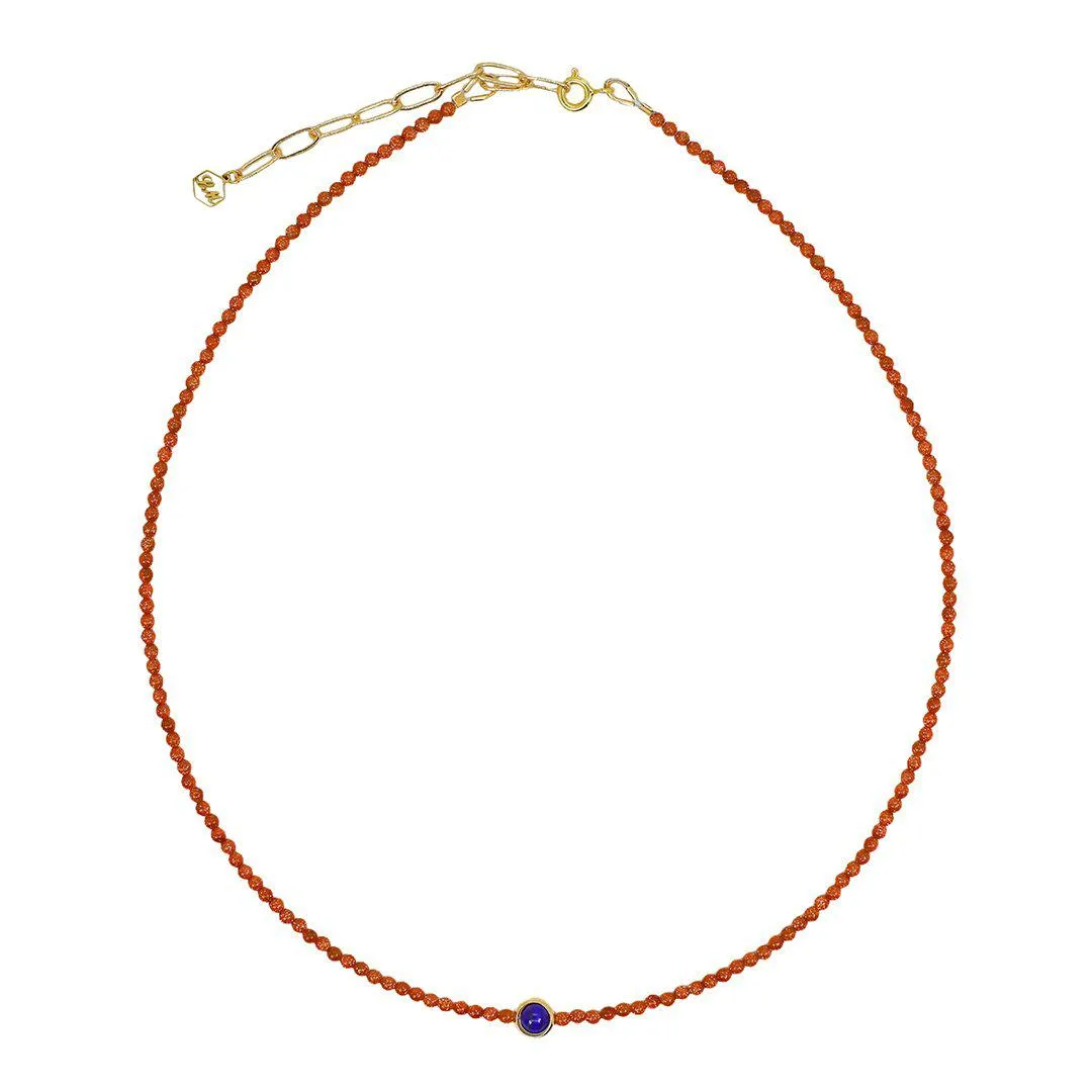 Carnelian & Lapis Choker