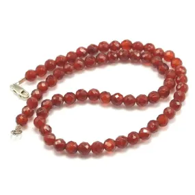 Carnelian Necklace with Sterling Silver Lobster Claw Clasp