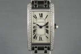 Cartier Ladies White Gold Tank Americaine WB7018L1 with Box and Service Papers