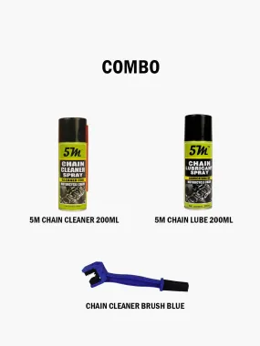 CHAIN CLEANER BRUSH BLUE   5M CHAIN LUBE    5M CHAIN CLEANER COMBO