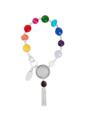 Chakra Rosary Tassel Bracelet