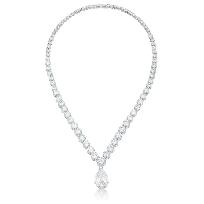 Chandani Bejeweled CZ Pear Drop Necklace | 60ct