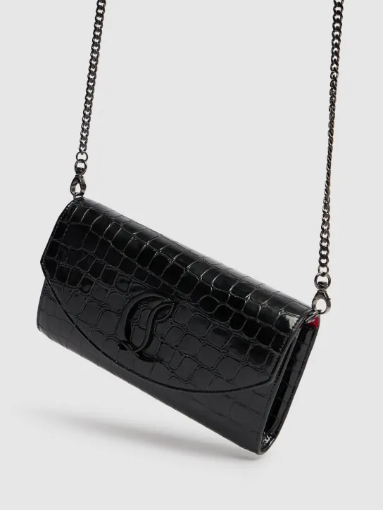 Christian Louboutin   Loubi54 embossed leather wallet w/chain 