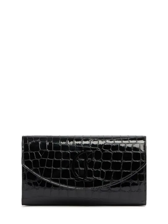 Christian Louboutin   Loubi54 embossed leather wallet w/chain 