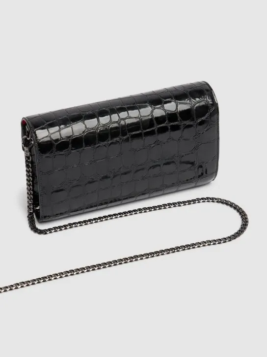 Christian Louboutin   Loubi54 embossed leather wallet w/chain 