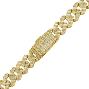 Chunky Baguette Cuban Link CZ Iced Out Hip Hop Bracelet