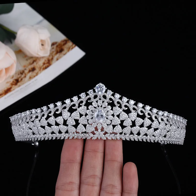 Classic Cubic Zirconia Wedding Tiaras for Bridal, Gatherings Hair Accessories CH10051