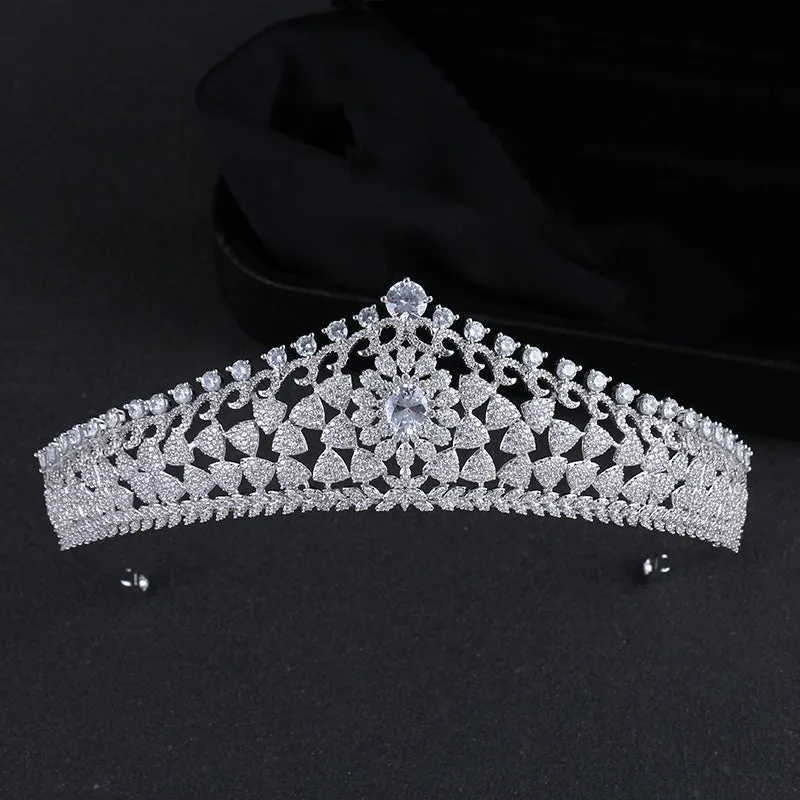 Classic Cubic Zirconia Wedding Tiaras for Bridal, Gatherings Hair Accessories CH10051