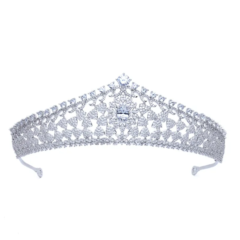 Classic Cubic Zirconia Wedding Tiaras for Bridal, Gatherings Hair Accessories CH10051