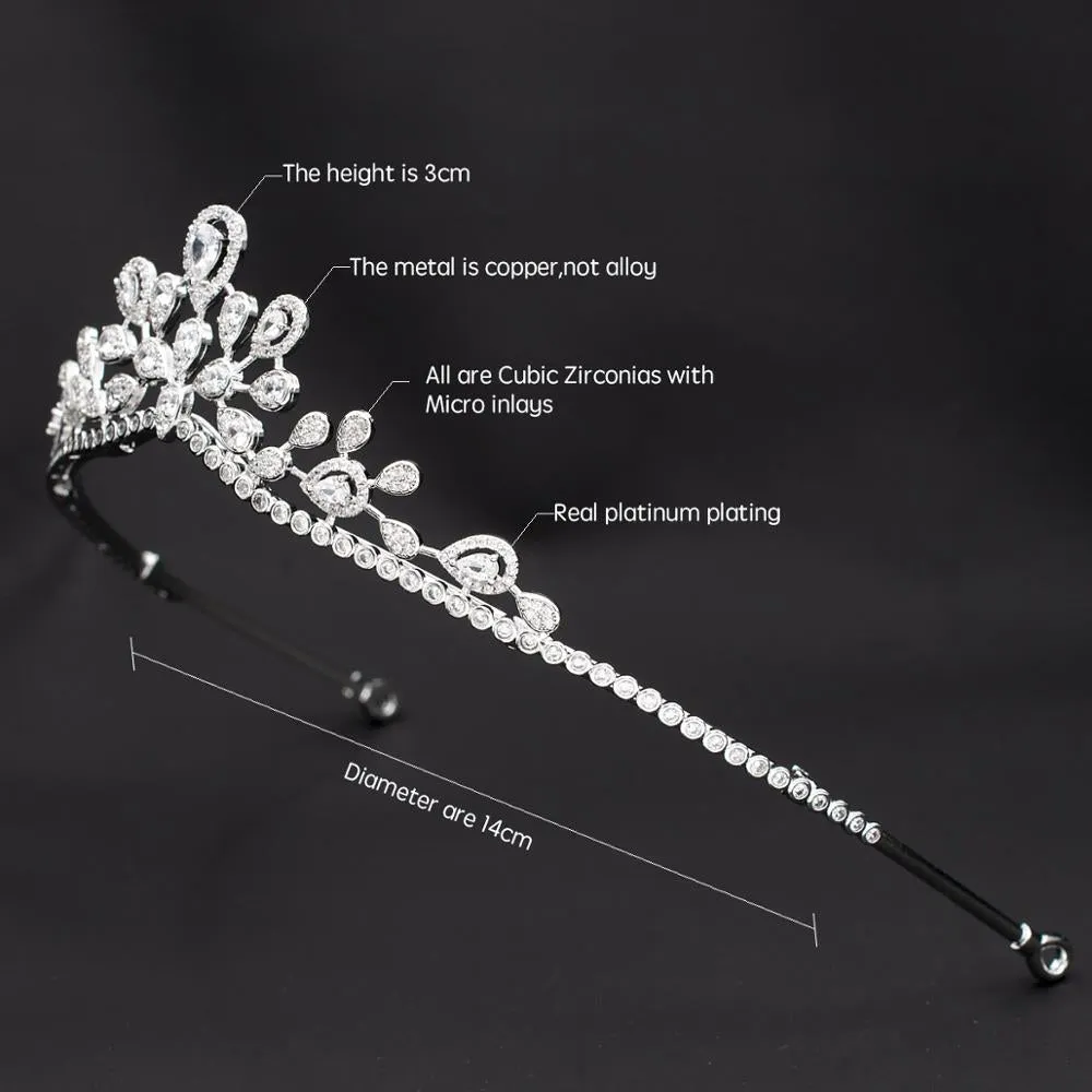 Classic Design Cubic Zirconia Wedding Bridal Tiara Crown CH10343