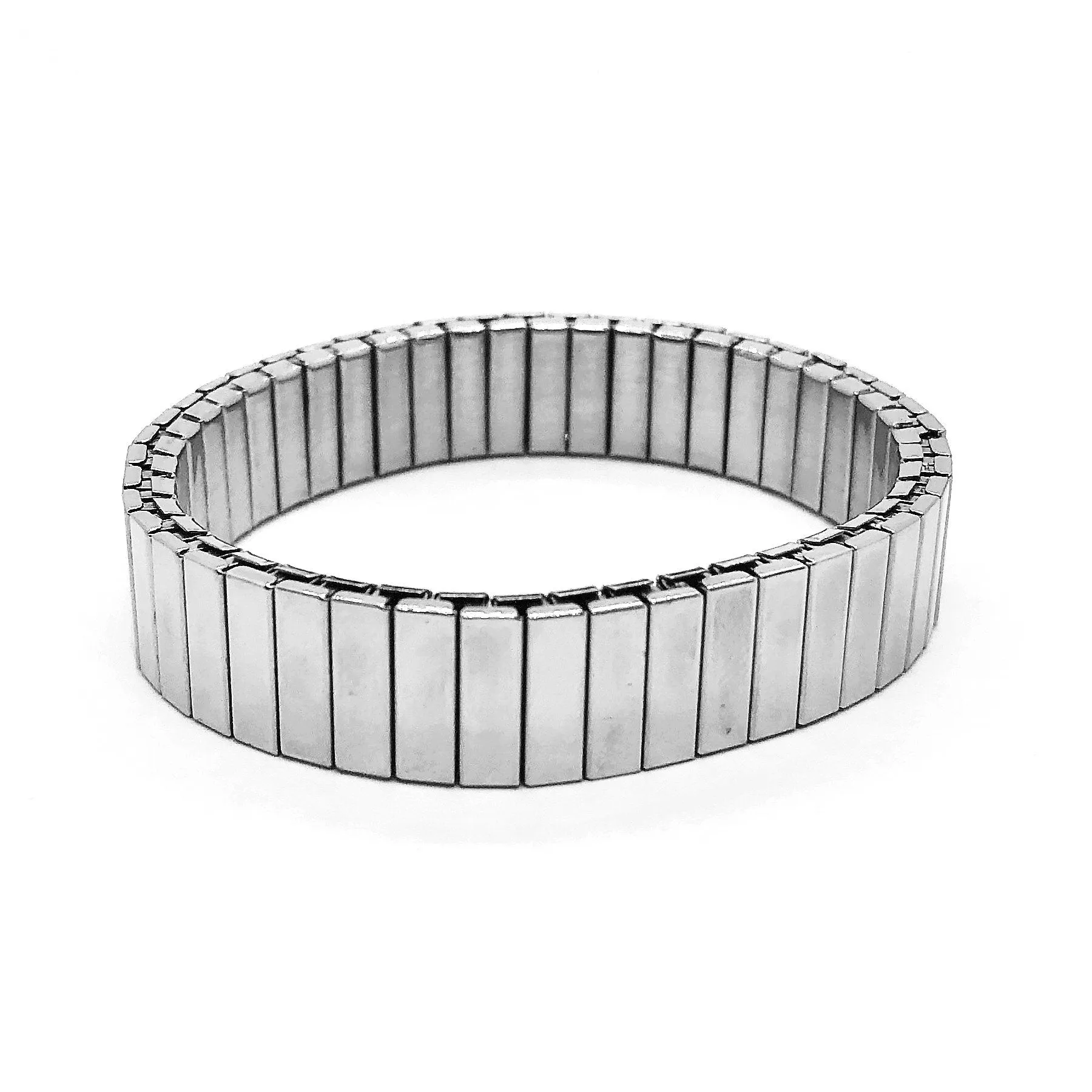 Classic Watch Link Stainless Steel Stretch Bracelet - Two Sizes to Choose