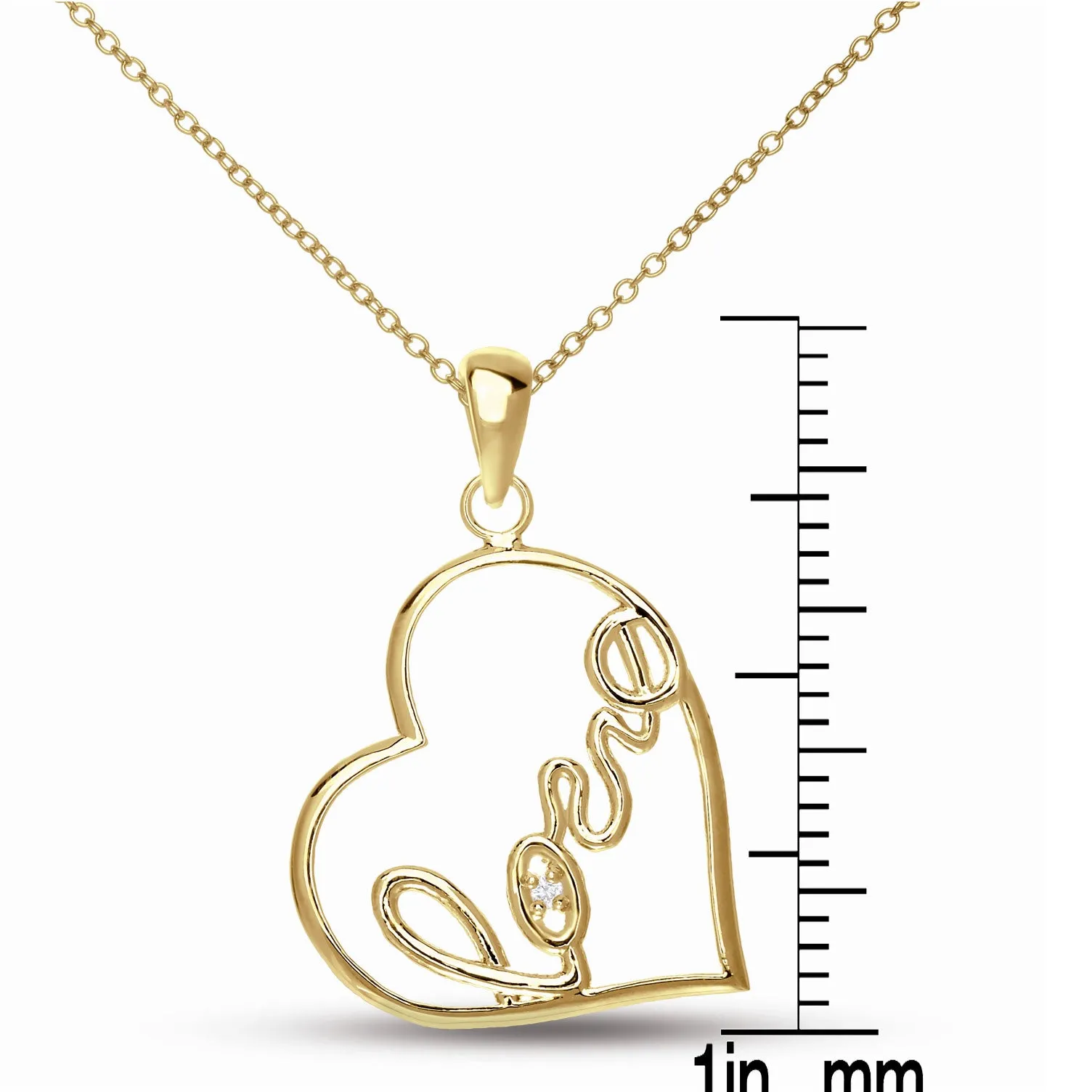 Classy " Love " Heart Shape Pendant Necklace