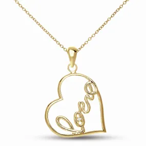 Classy " Love " Heart Shape Pendant Necklace