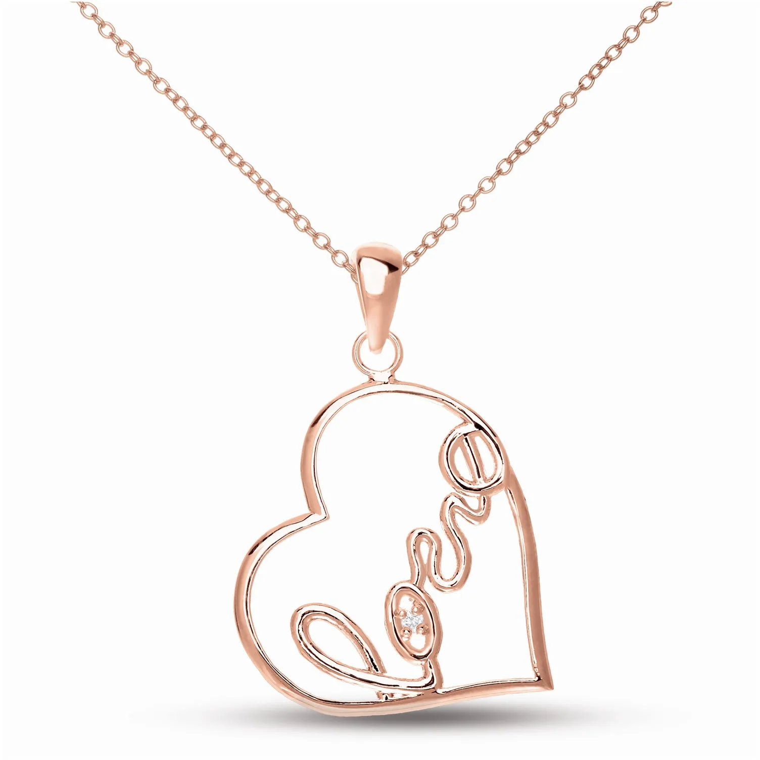 Classy " Love " Heart Shape Pendant Necklace