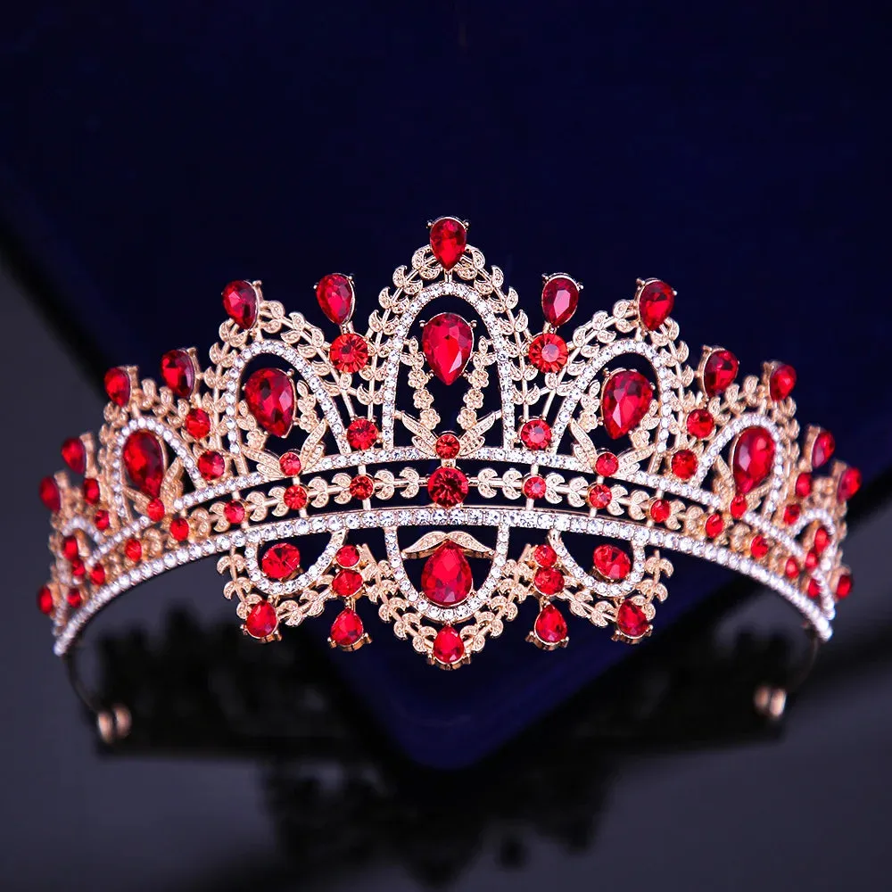 Crystal Tassel Drop Rhinestone Pageant Tiara Crown Wedding Hair Accessory