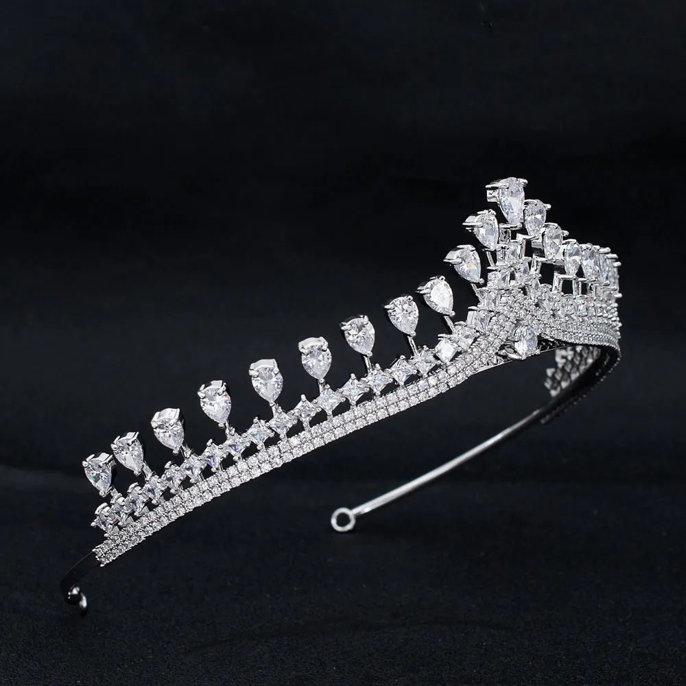 Cubic Zirconia Wedding Bridal Princess Tiara Crown CH10318