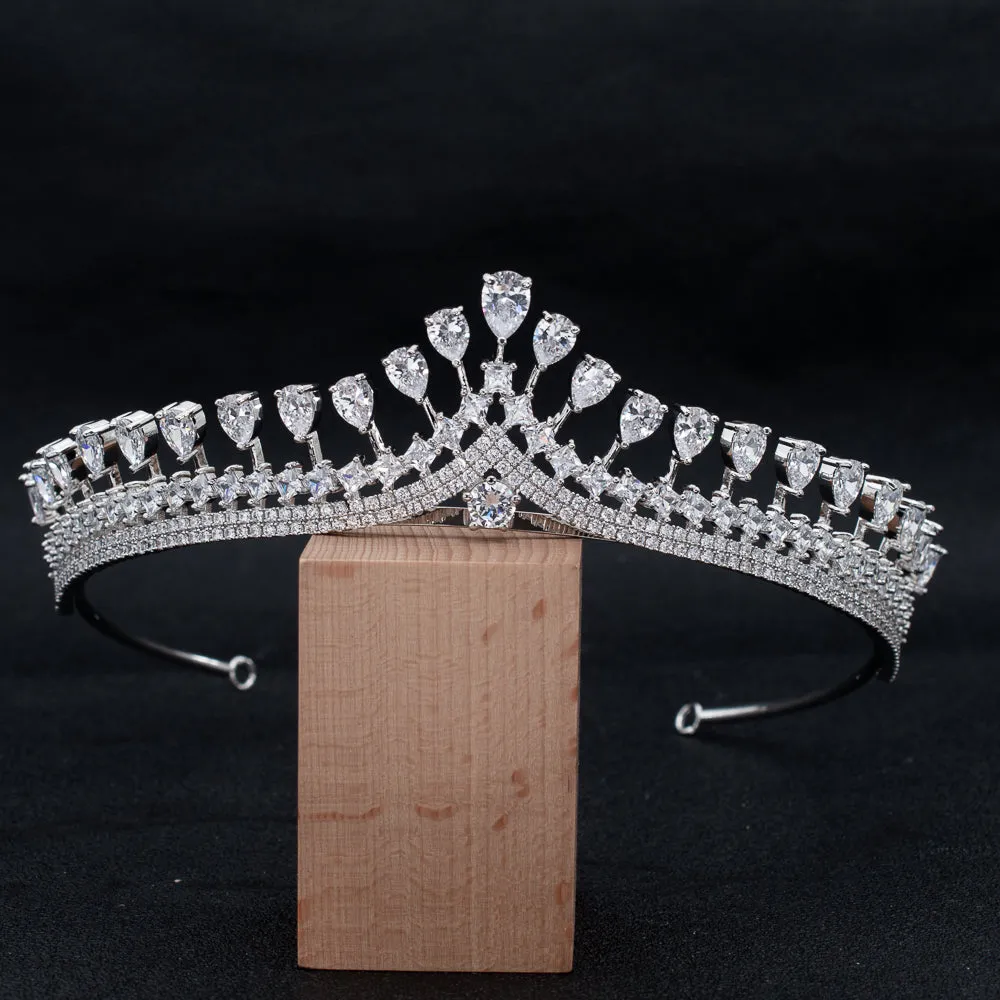 Cubic Zirconia Wedding Bridal Princess Tiara Crown CH10318