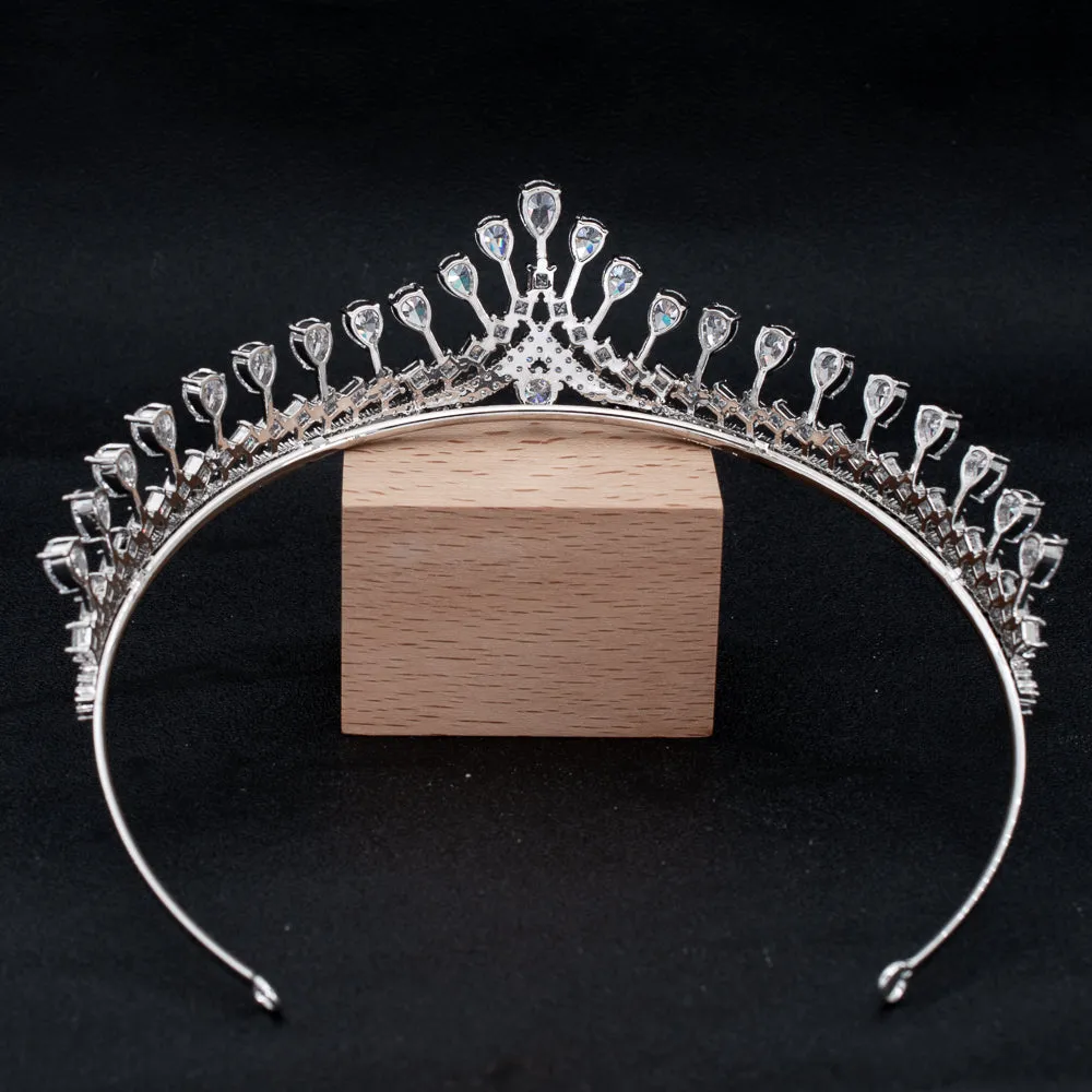 Cubic Zirconia Wedding Bridal Princess Tiara Crown CH10318