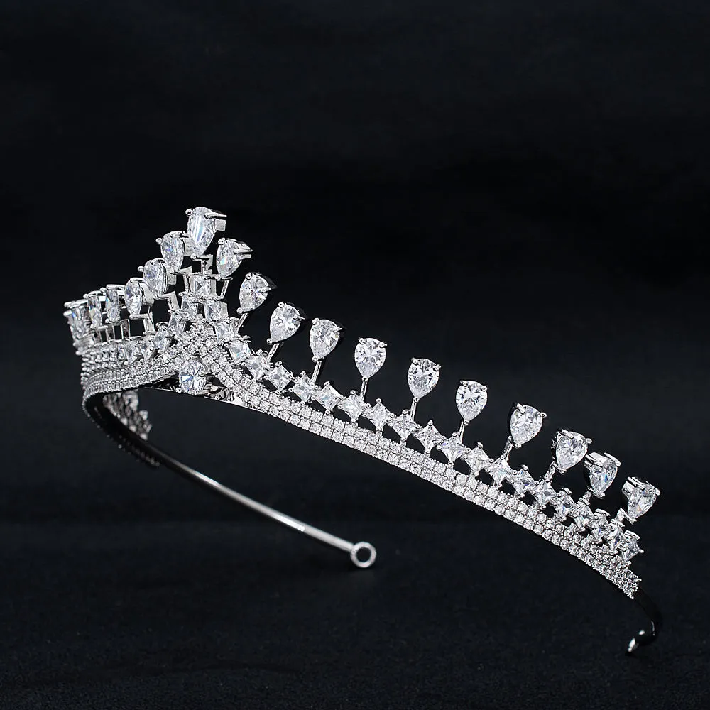 Cubic Zirconia Wedding Bridal Princess Tiara Crown CH10318