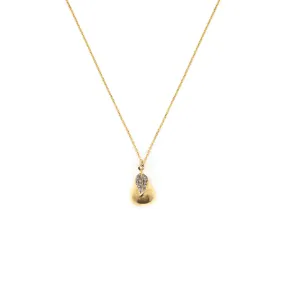 Diamond & Golden Pear Necklace