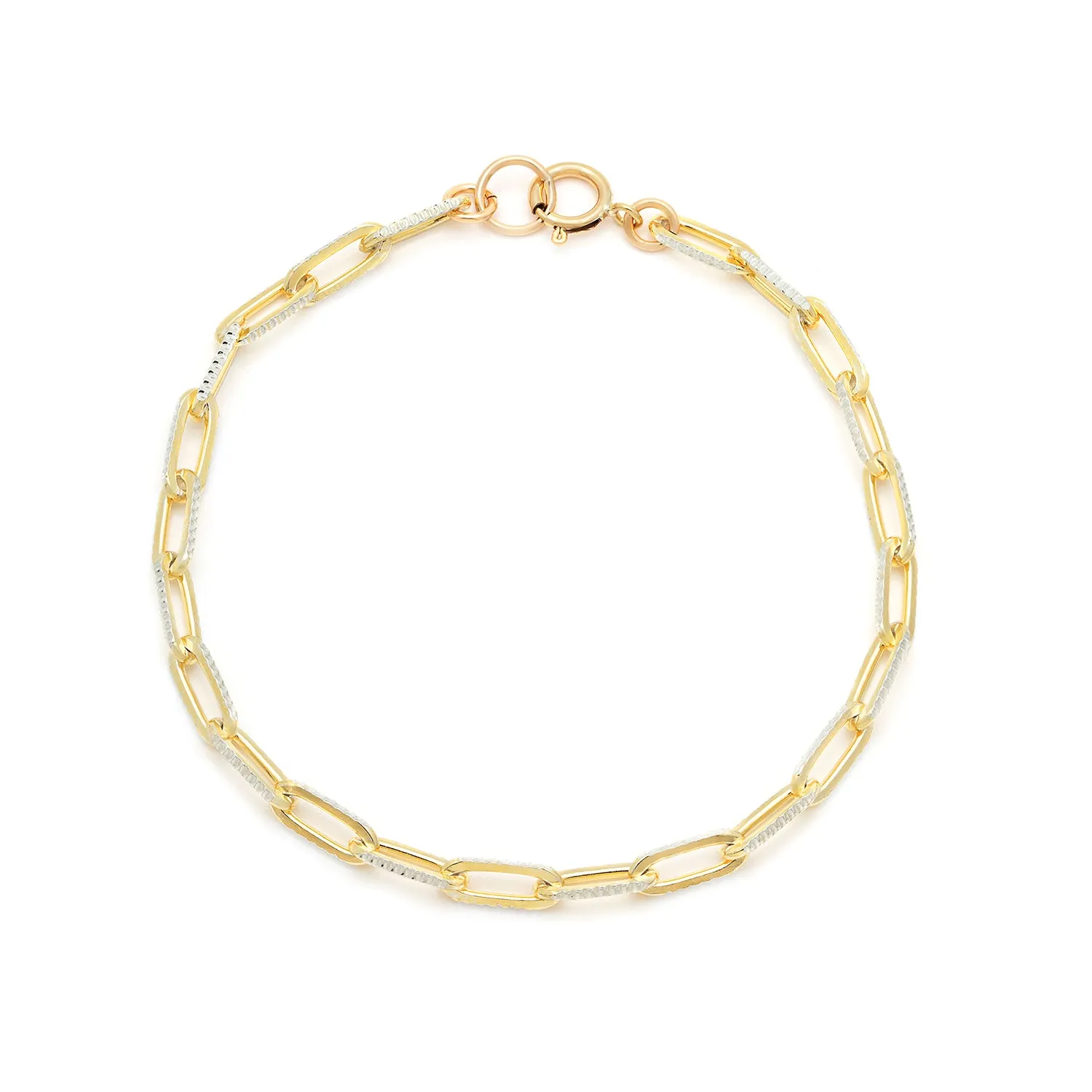 Diamond-Cut Paperclip Bracelet | Gold