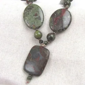 Dragons Blood Jasper Gemstone Pendant Necklace