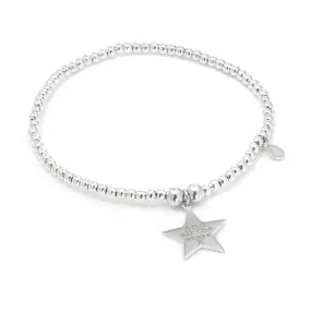 Engraved Star Token Bracelet - Sterling Silver