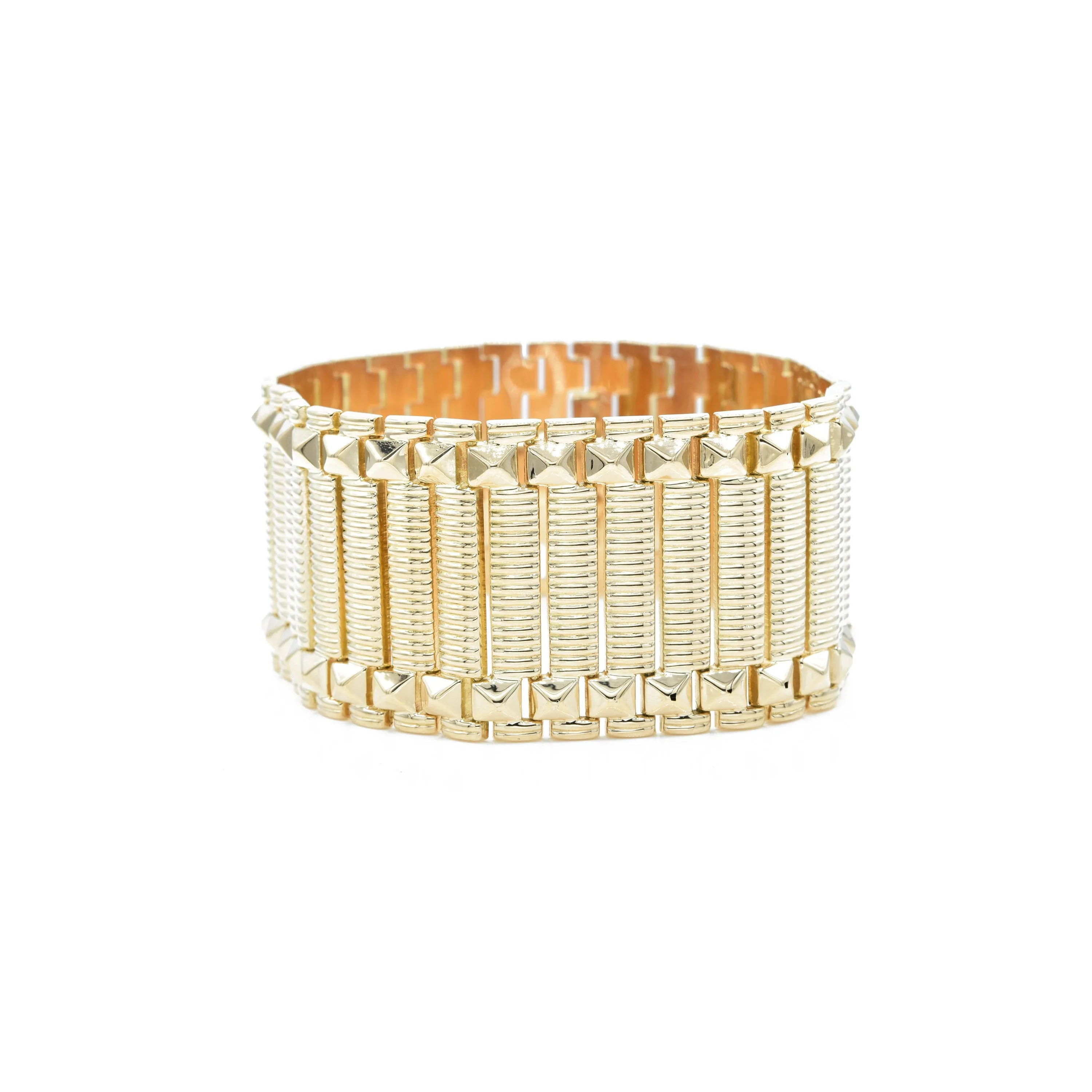 Estate 18KT Yellow Gold Wide Retro Era Bracelet