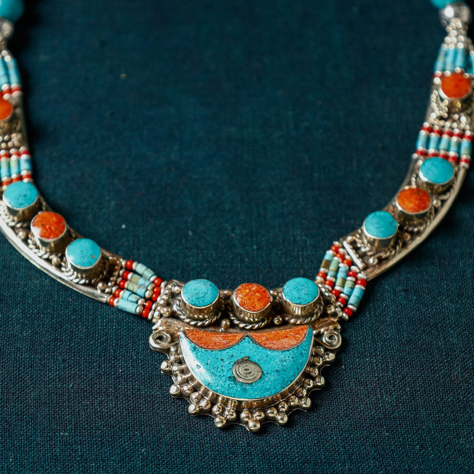 Ethnic Tribal Tibetan Beadwork Necklace from Himalaya