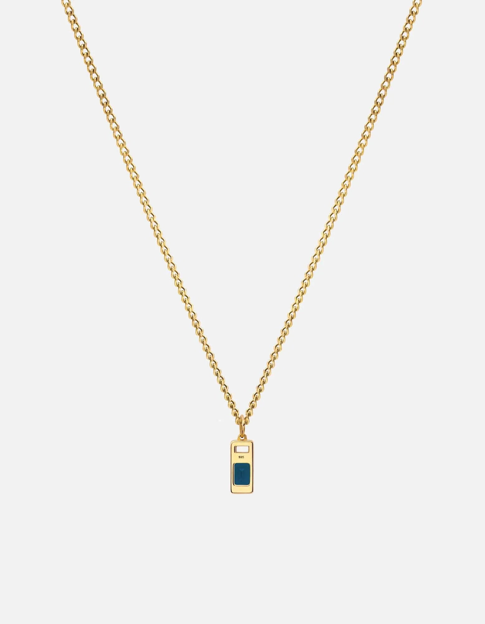 Everett London Blue Topaz Necklace, Gold Vermeil/Baguette Sapphire