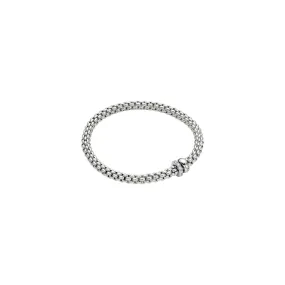 Fope 18K White Gold Solo Collection Bracelet with Diamond and Gold Rondel, Small Size