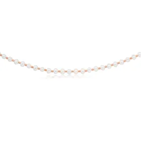 Freshwater Pearl and Rose Hematite Bead Strand with Rose Gold Plated Silver Clasp