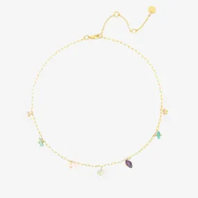 Gemstone Drop Chain Choker