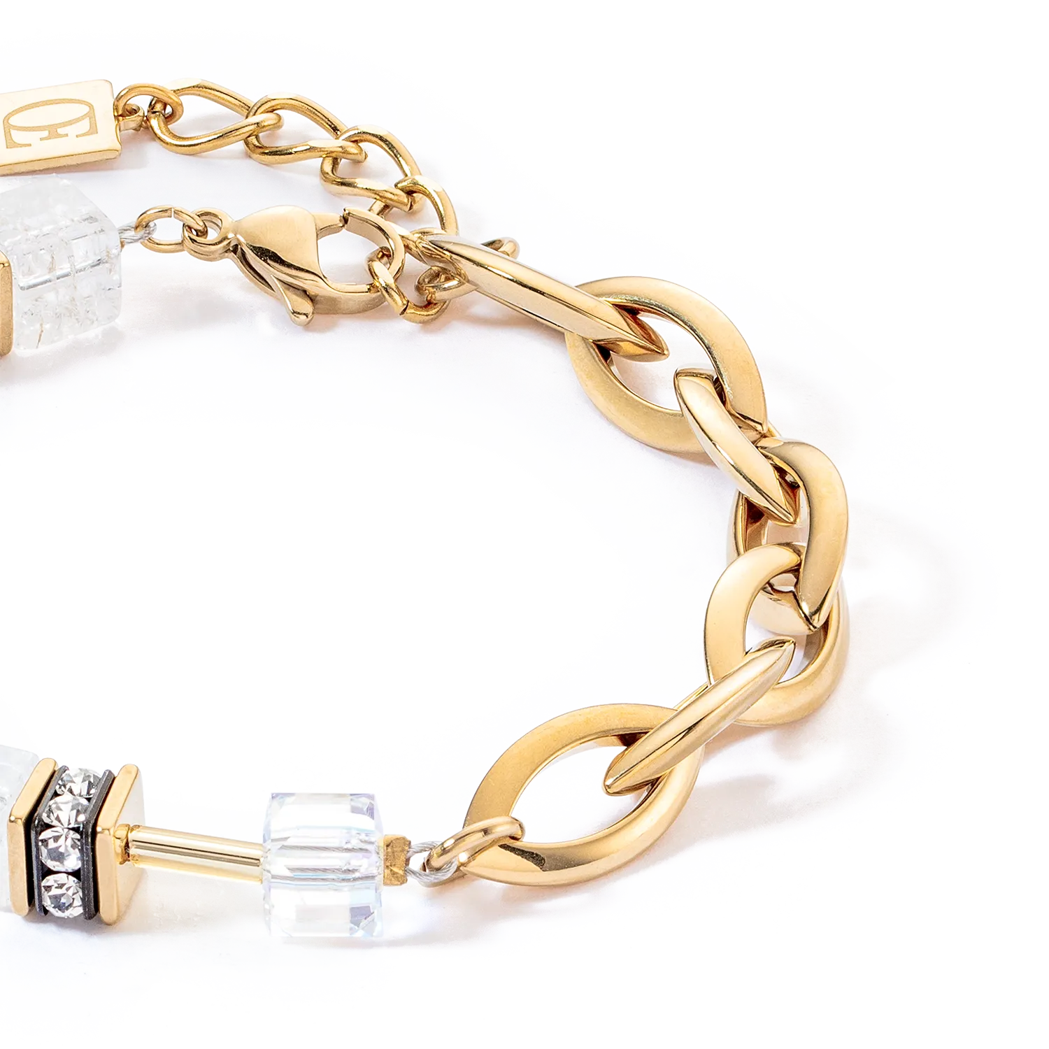 GeoCUBE® Festive Layer bracelet gold-white